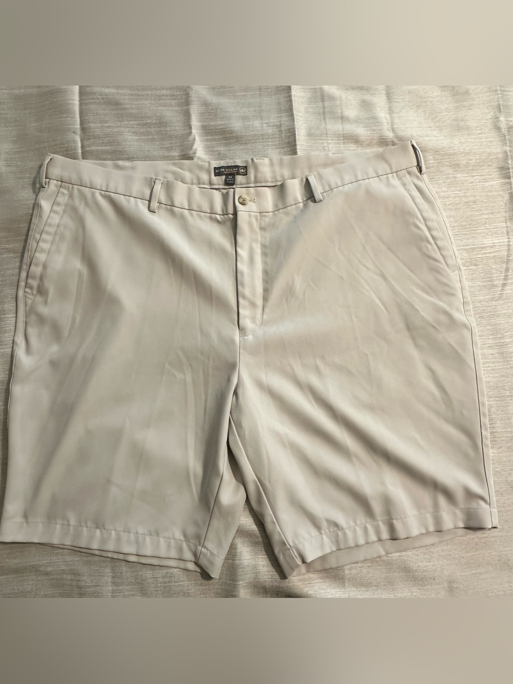 Peter Millar Light Tan Flat-Front Golf Shorts - Size 44